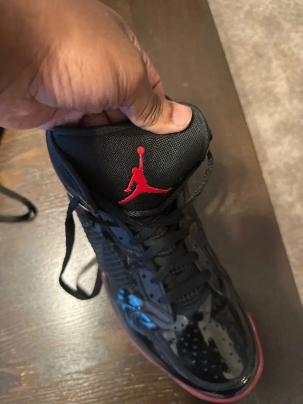 Jordan Kids Black and Red High-Top Basketball Sneakers